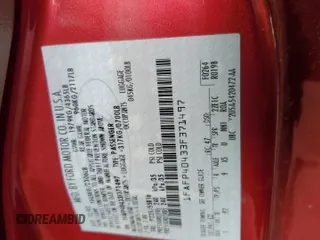 2003 Ford Mustang Standard z VIN 1FAFP40433F371497, wystawiony jako Copart lot #58476325 z przebiegiem Nie podano mil oraz Szkoda całkowita • Salvage title. Historia ofert i sprzedaży dostępna na DreamBid. Obrazek 12.