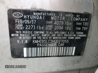 2017 Hyundai Ioniq Limited z VIN KMHC85LC3HU027055, wystawiony jako Copart lot #58124685 z przebiegiem 150 017 mil mil oraz Tytuł czysty. Historia ofert i sprzedaży dostępna na DreamBid. Obrazek 12.