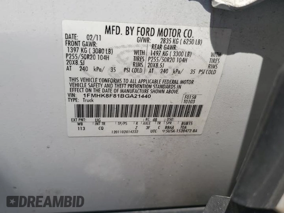 2011 Ford Explorer Limited z VIN 1FMHK8F81BGA21440, wystawiony jako Copart lot #52988365 z przebiegiem 194 162 mil mil oraz Szkoda całkowita • Salvage title. Historia ofert i sprzedaży dostępna na DreamBid. Obrazek 13.