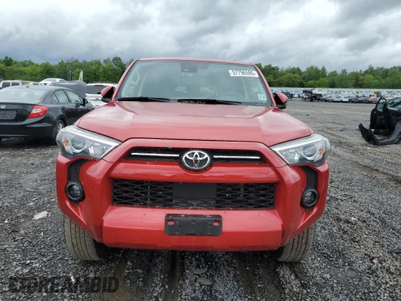 2023 Toyota 4Runner SR5 with VIN JTEMU5JR7P6167782, listed as a Copart auction lot 57796595 with 26,743 mi miles and Salvage title. Bid and sale history available at DreamBid. Image 5.