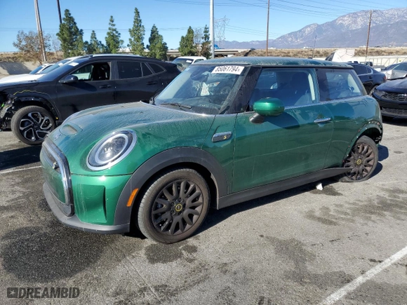 2023 MINI Hardtop 2 Door Cooper SE Signature with VIN WMW13DJ01P2S54412, listed as a Copart auction lot 85061794 with 24,414 mi miles and Salvage Title. Bid and sale history available at carsss.com. Image 1.