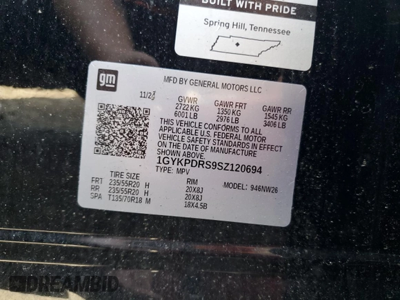 2025 Cadillac XT6 AWD Premium Luxury z VIN 1GYKPDRS9SZ120694, wystawiony jako Copart lot #57130005 z przebiegiem Nie podano mil oraz Szkody całkowita. Historia ofert i sprzedaży dostępna na DreamBid. Obrazek 14.