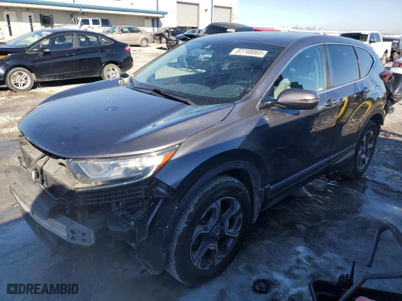 2019 Honda CR-V EX with VIN 7FARW2H52KE006215, listed as a Copart auction lot 87748865 with 124,335 mi miles and Salvage Title. Bid and sale history available at carsss.com. Image 1.
