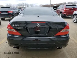 2009 Mercedes-Benz SL 550 with VIN WDBSK71F09F143389, listed as a Copart auction lot 49651665 with 110,204 mi miles and Salvage title. Bid and sale history available at DreamBid. Image 6.