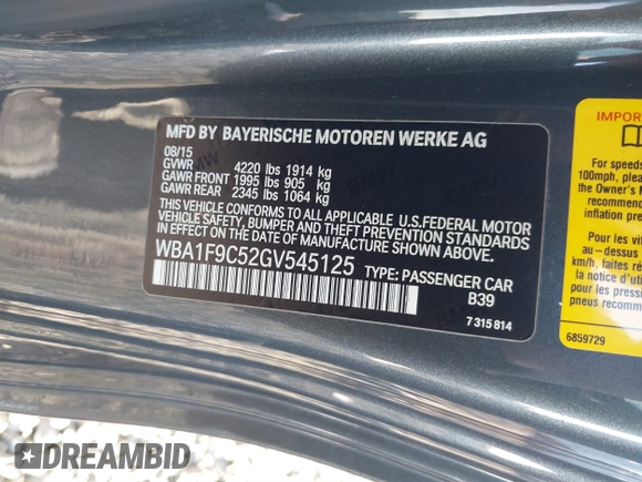 2016 BMW 2 Series 228i z VIN WBA1F9C52GV545125, wystawiony jako IAAI lot #41692429 z przebiegiem 89 183 mil mil oraz . Historia ofert i sprzedaży dostępna na DreamBid. Obrazek 9.