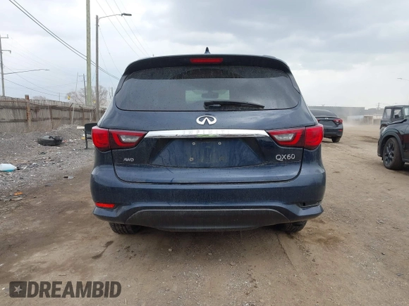 2019 Infiniti QX60 Luxe with VIN 5N1DL0MM1KC566946, listed as a IAAI auction lot 41887596 with 108,035 mi miles and . Bid and sale history available at DreamBid. Image 16.