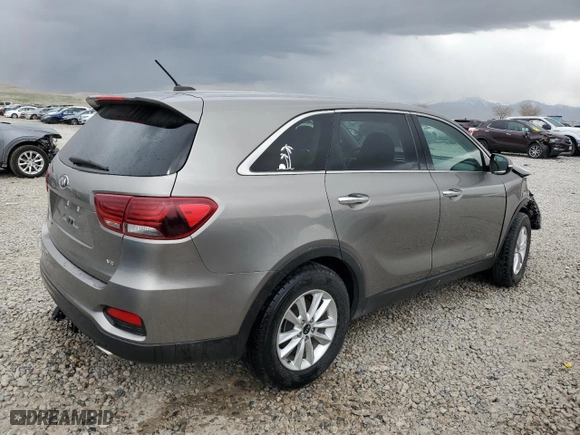 2019 Kia Sorento LX V6 with VIN 5XYPGDA52KG490241, listed as a Copart auction lot 51095295 with 87,620 mi miles and Salvage Title. Bid and sale history available at carsss.com. Image 3.