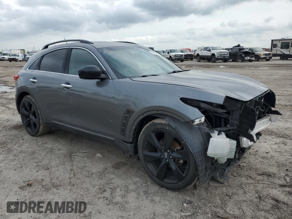 2015 Infiniti QX70 with VIN JN8CS1MU3FM380970, listed as a Copart auction lot 54387985 with 126,955 mi miles and Salvage Title. Bid and sale history available at DreamBid. Image 4.