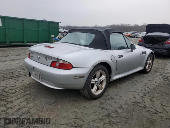 2000 BMW Z3 2.5L with VIN 4USCH9347YLG04144, listed as a Copart auction lot 44942045 with 92,272 mi miles and Clean Title. Bid and sale history available at carsss.com. Image 3.