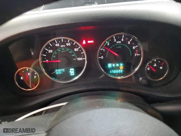 2012 Jeep Wrangler Unlimited Sport with VIN 1C4BJWDG3CL141826, listed as a Copart auction lot 42399365 with 170,022 mi miles and Salvage Title. Bid and sale history available at carsss.com. Image 9.