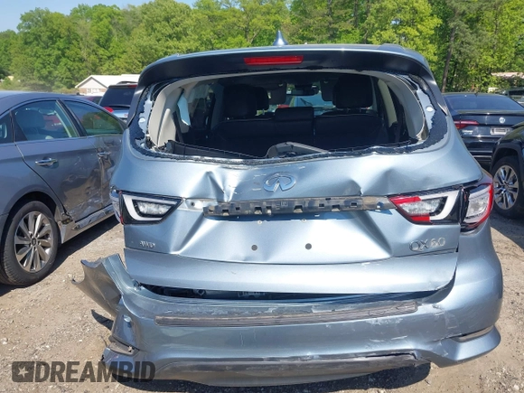 2019 Infiniti QX60 Luxe with VIN 5N1DL0MM7KC567051, listed as a IAAI auction lot 42065874 with 112,379 mi miles and . Bid and sale history available at DreamBid. Image 16.