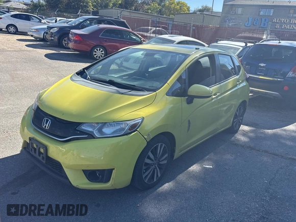 2015 Honda Fit EX-L z VIN 3HGGK5H83FM787047, wystawiony jako Copart lot #77851614 z przebiegiem 270 010 mil mil oraz Czysty tytuł • Clean title. Historia ofert i sprzedaży dostępna na DreamBid. Obrazek 2.