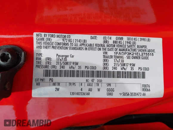 2014 Ford Focus SE with VIN 1FADP3K21EL275515, listed as a IAAI auction lot 42064704 with 142,147 mi miles. Bid and sale history available at carsss.com. Image 9.