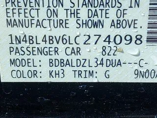 2020 Nissan Altima S with VIN 1N4BL4BV6LC274098, listed as a IAAI auction lot 41881624 with 133,843 mi miles and . Bid and sale history available at DreamBid. Image 9.