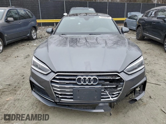 2018 Audi A5 Sportback Premium Plus with VIN WAUENCF53JA005570, listed as a Copart auction lot 45690585 with 104,364 mi miles and Salvage Title. Bid and sale history available at carsss.com. Image 5.