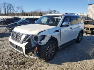 2018 Nissan Armada Platinum with VIN JN8AY2NE5J9733126, listed as a Copart auction lot 47739275 with 102,188 mi miles and Salvage Title. Bid and sale history available at carsss.com. Image 1.