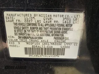 2010 Nissan Sentra SR with VIN 3N1AB6APXAL641094, listed as a IAAI auction lot 42204055 with 120,661 mi miles and . Bid and sale history available at DreamBid. Image 9.