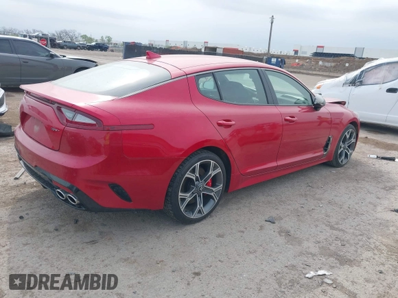 2020 Kia Stinger GT with VIN KNAE35LC8L6075740, listed as a IAAI auction lot 41930433 with 55,974 mi miles and . Bid and sale history available at DreamBid. Image 4.