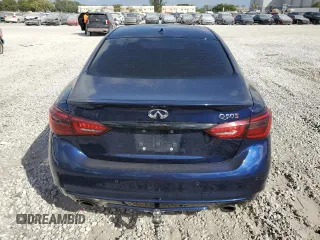 2022 Infiniti Q50 Red Sport 400 with VIN JN1FV7DP4NM370267, listed as a Copart auction lot 45451545 with 46,313 mi miles and Salvage Title. Bid and sale history available at DreamBid. Image 6.