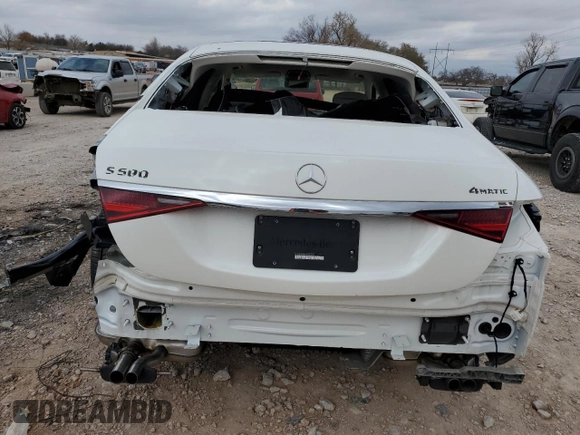 2023 Mercedes-Benz S-Class S 500 with VIN W1K6G6DB6PA203893, listed as a Copart auction lot 84664804 with 743 mi miles and Salvage Title. Bid and sale history available at carsss.com. Image 6.