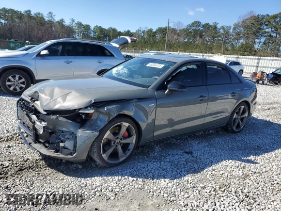 2023 Audi A4 S line Premium Plus z VIN WAUEAAF48PA055591, wystawiony jako Copart lot #48084975 z przebiegiem Nie podano mil oraz Szkoda całkowita • Salvage title. Historia ofert i sprzedaży dostępna na DreamBid. Obrazek 1.