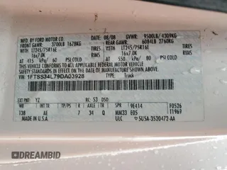 2009 Ford Econoline Cargo Commercial with VIN 1FTSS34L79DA03928, listed as a Copart auction lot 86367804 with 205,360 mi miles and Salvage Title. Bid and sale history available at carsss.com. Image 13.