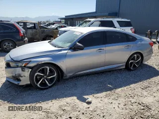 2021 Honda Accord Sport with VIN 1HGCV1F37MA092330, listed as a Copart auction lot 58853105 with 77,851 mi miles and Salvage title. Bid and sale history available at DreamBid. Image 1.