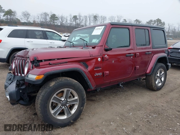 2021 Jeep Wrangler Unlimited Sahara z VIN 1C4HJXEG3MW720572, wystawiony jako IAAI lot #41899645 z przebiegiem 43 097 mil mil oraz . Historia ofert i sprzedaży dostępna na DreamBid. Obrazek 18.