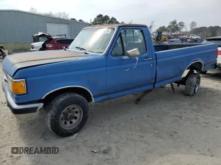 1990 Ford F-150 with VIN 1FTEF14N6LNB21235, listed as a Copart auction lot 46149815 with 76,777 mi miles and Salvage Title. Bid and sale history available at carsss.com. Image 1.