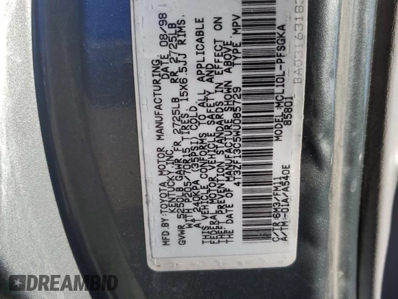 1998 Toyota Sienna LE with VIN 4T3ZF13C5WU085729, listed as a Copart auction lot 77256524 with 161,508 mi miles and Salvage Title. Bid and sale history available at carsss.com. Image 13.