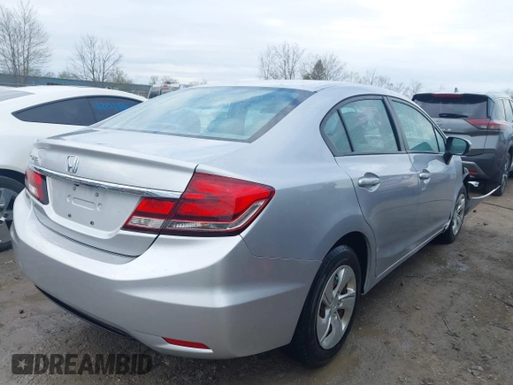 2015 Honda Civic Sedan LX with VIN 19XFB2F54FE111833, listed as a IAAI auction lot 42037241 with 61,080 mi miles. Bid and sale history available at carsss.com. Image 4.
