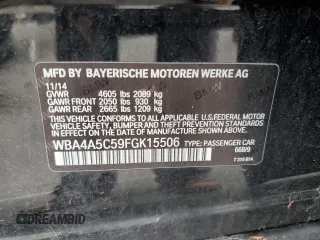 2015 BMW 4 Series 428i with VIN WBA4A5C59FGK15506, listed as a Copart auction lot 54249435 with 27,883 mi miles and Salvage title. Bid and sale history available at DreamBid. Image 12.