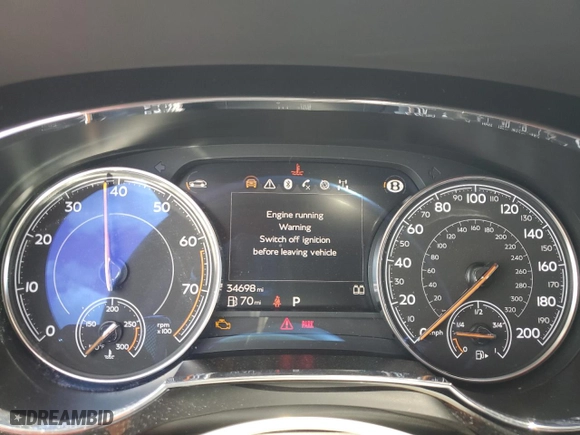 2017 Bentley Bentayga W12 with VIN SJAAC2ZV5HC013960, listed as a Copart auction lot 53608545 with 34,698 mi miles and Salvage Title. Bid and sale history available at carsss.com. Image 9.