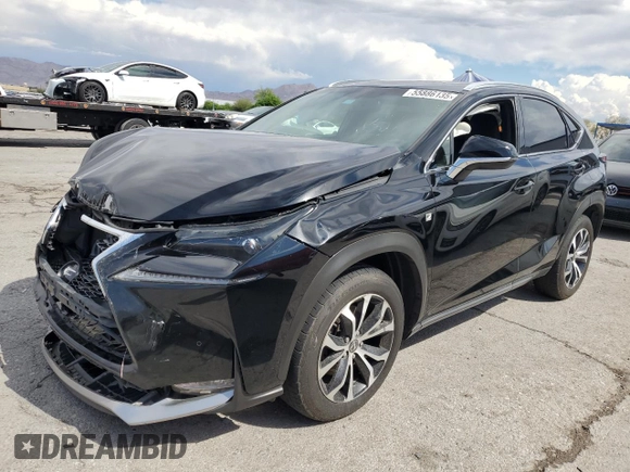2015 Lexus NX 200t with VIN JTJYARBZ0F2004365, listed as a Copart auction lot 55886135 with 80,414 mi miles and Salvage title. Bid and sale history available at DreamBid. Image 1.