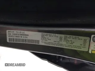 2021 Ram 1500 Big Horn z VIN 1C6SRFBT8MN696504, wystawiony jako IAAI lot #41669093 z przebiegiem 63 356 mil mil oraz . Historia ofert i sprzedaży dostępna na DreamBid. Obrazek 9.