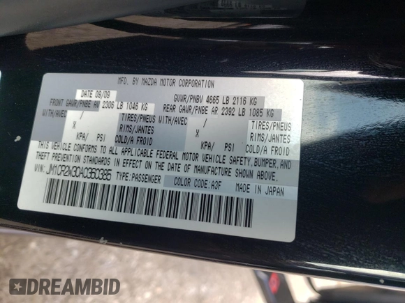 2010 Mazda 5 Sport с VIN JM1CR2W30A0360385, выставлен на аукционе Copart как лот 49647325 с пробегом 113 551 миль миль и Списание • Salvage title. История ставок и продаж доступна на DreamBid. Изображение 14.