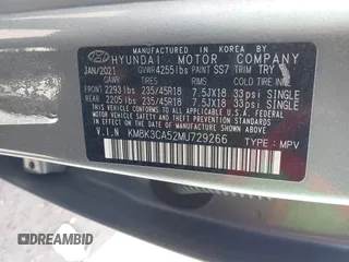 2021 Hyundai Kona Limited с VIN KM8K3CA52MU729266, выставлен на аукционе IAAI как лот 41685329 с пробегом 104 372 миль миль и . История ставок и продаж доступна на DreamBid. Изображение 9.