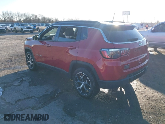 2024 Jeep Compass Limited with VIN 3C4NJDCN2RT153013, listed as a IAAI auction lot 41381607 with 14,025 mi miles and . Bid and sale history available at carsss.com. Image 3.