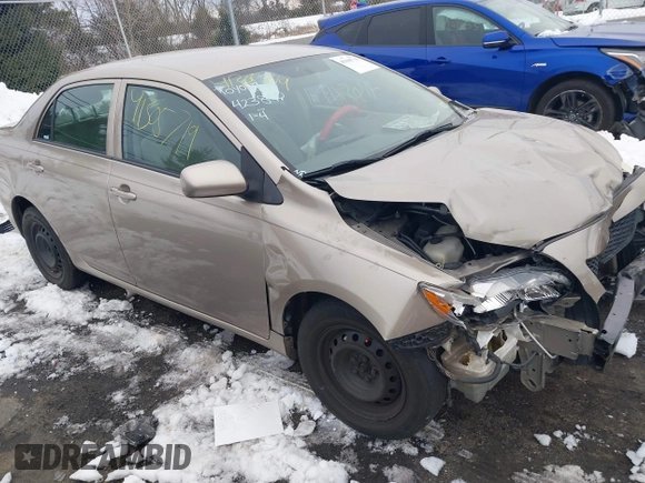 2009 Toyota Corolla with VIN 1NXBU40E19Z052903, listed as a IAAI auction lot 41305719 with 141,625 mi miles and . Bid and sale history available at carsss.com. Image 1.