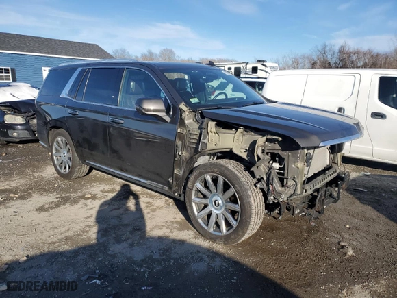 2021 Cadillac Escalade Premium Luxury Platinum with VIN 1GYS4DKL2MR100902, listed as a Copart auction lot 42522595 with 60,770 mi miles and Salvage Title. Bid and sale history available at carsss.com. Image 4.