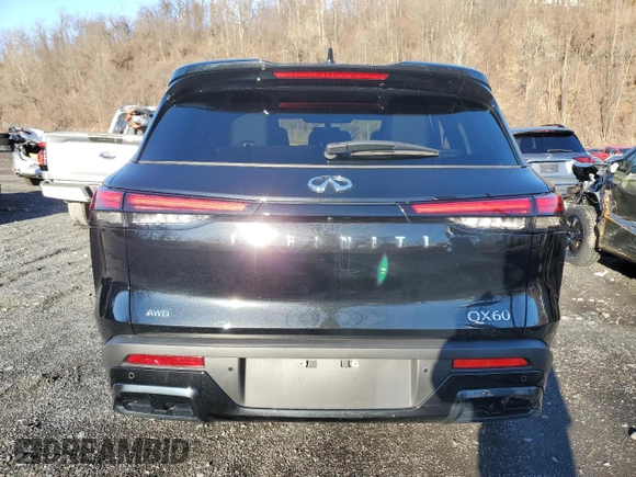 2024 Infiniti QX60 Luxe с VIN 5N1DL1FS2RC346226, выставлен на аукционе Copart как лот 49484615 с пробегом 5 728 миль миль и Списание • Salvage title. История ставок и продаж доступна на DreamBid. Изображение 6.