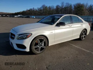 2017 Mercedes-Benz C 43 AMG with VIN 55SWF6EB3HU192418, listed as a Copart auction lot 45263235 with 117,738 mi miles and Salvage Title. Bid and sale history available at DreamBid. Image 1.