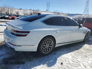 2021 Genesis G80 2.5T with VIN KMTGB4SC6MU044687, listed as a Copart auction lot 87952985 with 80,141 mi miles and Salvage Title. Bid and sale history available at DreamBid. Image 3.