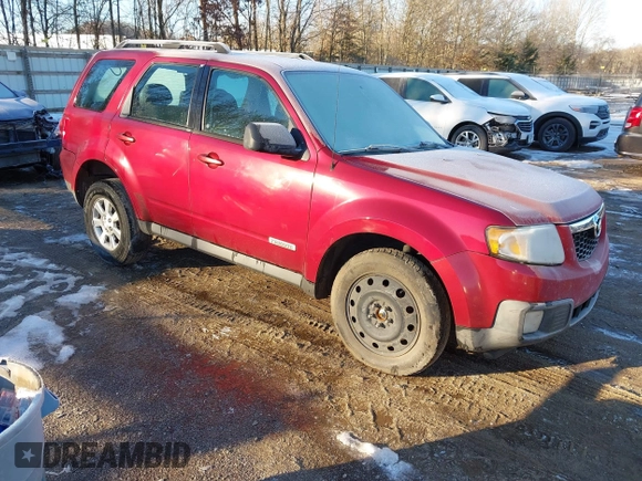 2008 Mazda Tribute ES with VIN 4F2CZ06168KM04987, listed as a IAAI auction lot 41267866 with 177,894 mi miles. Bid and sale history available at carsss.com. Image 1.