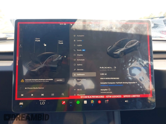 2024 Tesla Model 3 with VIN 5YJ3E1EA7RF863382, listed as a IAAI auction lot 41780246 with 1,294 mi miles and . Bid and sale history available at DreamBid. Image 19.