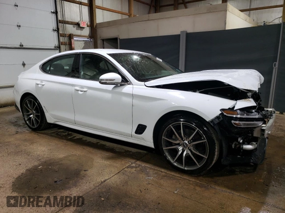 2023 Genesis G70 2.0T with VIN KMTG34TA9PU124418, listed as a Copart auction lot 60632694 with 23,798 mi miles and Salvage Title. Bid and sale history available at DreamBid. Image 4.