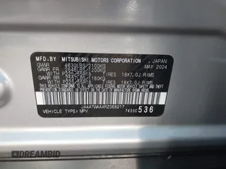 2024 Mitsubishi Eclipse Cross SE with VIN JA4ATWAAXRZ068217, listed as a IAAI auction lot 42249631 with 18,702 mi miles and . Bid and sale history available at DreamBid. Image 9.