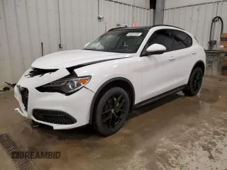2019 Alfa Romeo Stelvio Ti Sport z VIN ZASPAKBN3K7C45232, wystawiony jako Copart lot #48581885 z przebiegiem Nie podano mil oraz Nie do naprawy • Non repairable. Historia ofert i sprzedaży dostępna na DreamBid. Obrazek 1.