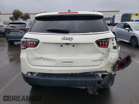2021 Jeep Compass Limited with VIN 3C4NJCCB9MT573537, listed as a Copart auction lot 87283074 with 58,802 mi miles and Salvage Title. Bid and sale history available at carsss.com. Image 6.