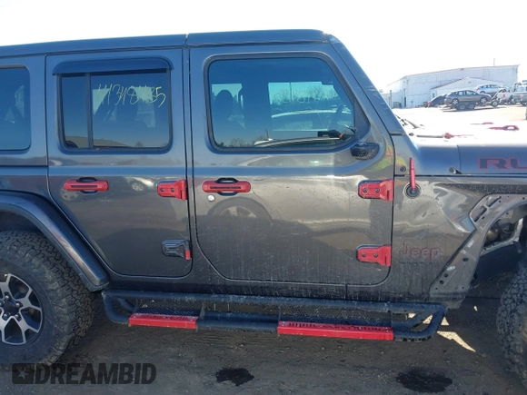 2020 Jeep Wrangler Unlimited Rubicon with VIN 1C4HJXFG3LW291155, listed as a IAAI auction lot 41348485 with 72,481 mi miles and . Bid and sale history available at DreamBid. Image 13.